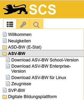 ASV-BW Software-Downloads in der WDB des SCS