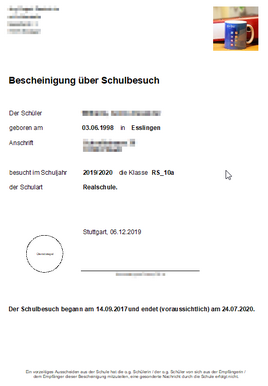 schulbesuchsbescheinigungen