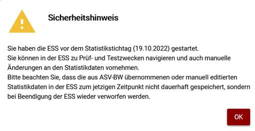 ESS-Aufruf vor dem Stichtag